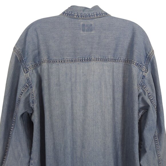 Vintage Levi’s Red Tab Denim Shirt Men’s L Distressed Button Front Long Sleeve - Picture 7 of 16
